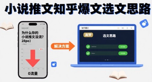 为什么你的小说推文没流量？小说推文知乎爆文选文思路-网创副业教程