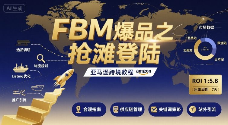 FBM爆品之抢滩登陆-亚马逊跨境教程-网创副业教程