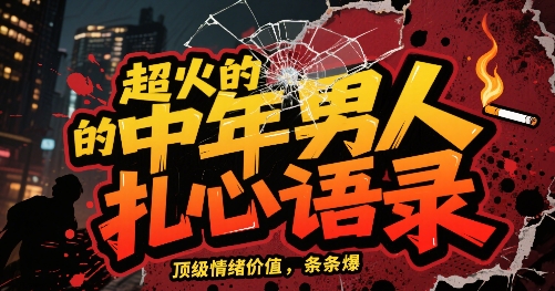 超火的中年男人扎心语录，顶级情绪价值，条条爆，AI操作简单-网创副业教程