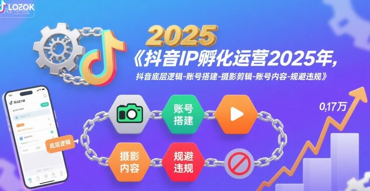 抖音IP孵化运营2025年，抖音底层逻辑-账号搭建-摄影剪辑-账号内容-规避违规-网创副业教程