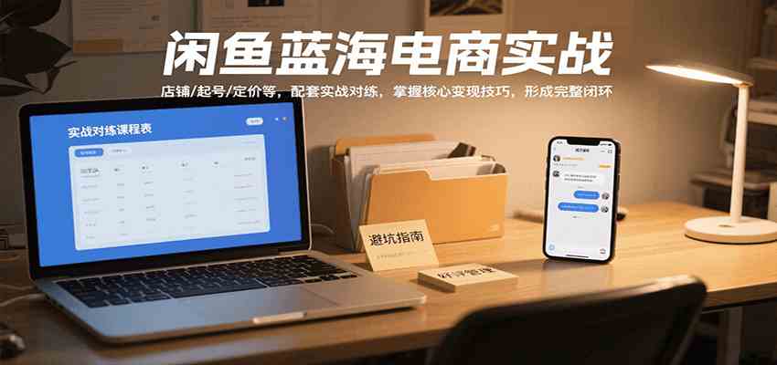 闲鱼蓝海电商实战，涵盖店铺、起号、定价等，配套实战对练，掌握核心变现技巧-网创副业教程