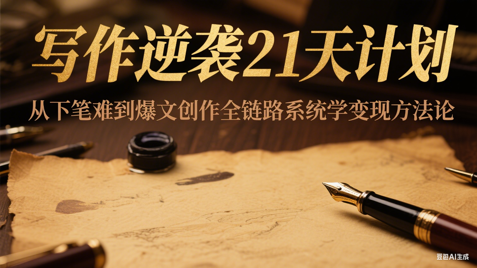 写作逆袭21天计划：从下笔难到爆文创作全链路系统学变现方法论-网创副业教程