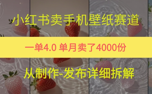 小红薯手机壁纸变现，4块钱一张的图，单月卖了5000份-网创副业教程