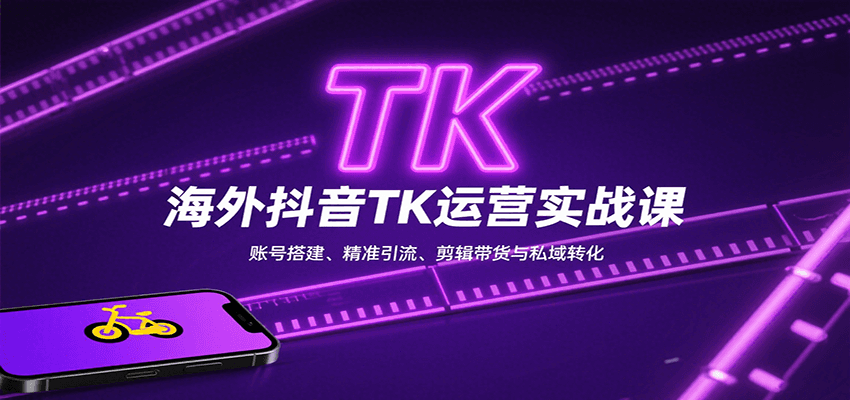 海外抖音TK运营实战课：账号搭建、精准引流、剪辑带货与私域转化-网创副业教程