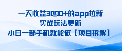 一天收益1k+的app拉新，实战玩法更新，小白一部手机就能做【项目拆解】-网创副业教程