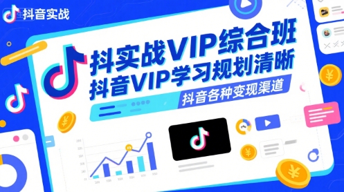 抖音实战VIP综合班，抖音VIP学习规划请晰抖音各种变现渠道-网创副业教程
