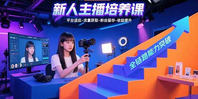 （15701期）新人主播培养课：平台适应-流量获取-粉丝留存-收益提升 全链路能力突破-网创副业教程