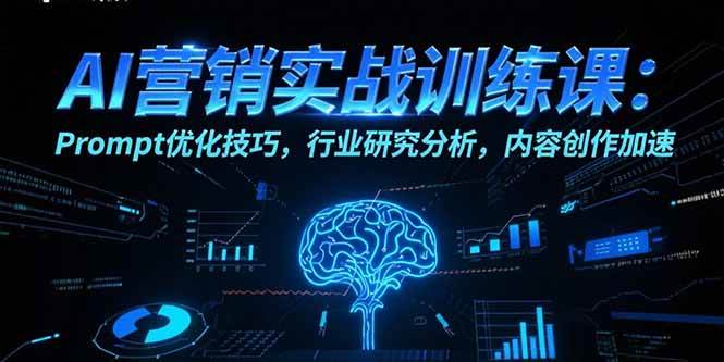 （15465期）AI营销实战训练课：Prompt优化技巧，行业研究分析，内容创作加速-网创副业教程