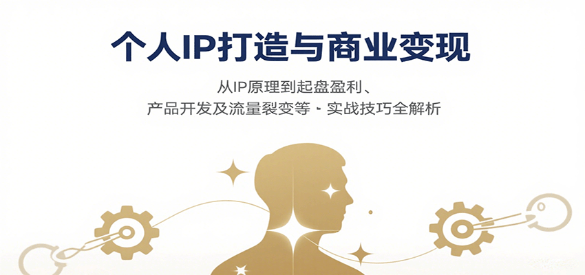 个人IP打造与商业变现，从IP原理到起盘盈利、产品开发及流量裂变等实战技巧全解析-网创副业教程