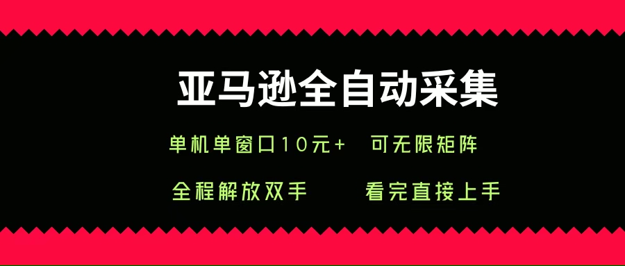 （15704期）亚马逊全自动采集，单机单窗口一天10+，可无限矩阵去做-网创副业教程