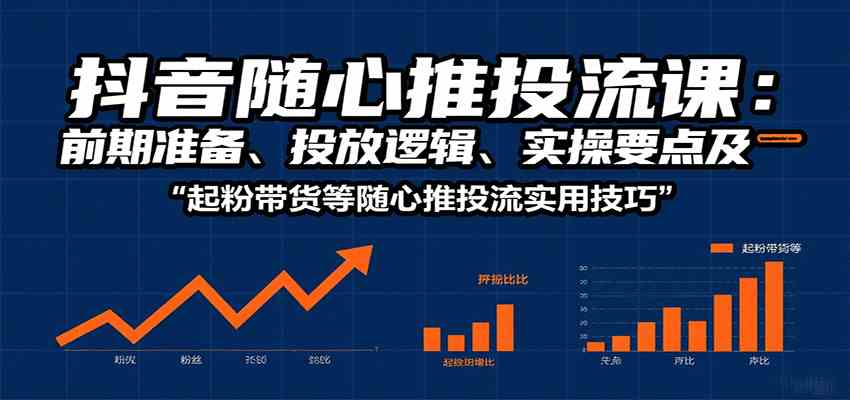 抖音随心推投流课：前期准备、投放逻辑、实操要点及起粉带货等随心推投流实用技巧-网创副业教程