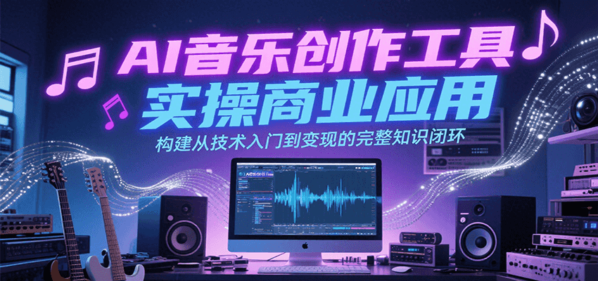 AI音乐创作工具实操商业应用，构建从技术入门到变现的完整知识闭环-网创副业教程