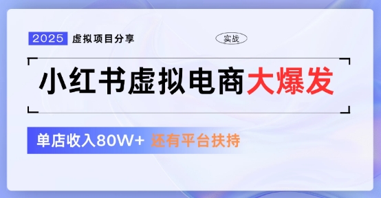 小红书虚拟店铺 蓝海项目 小白轻松一天3张+-网创副业教程