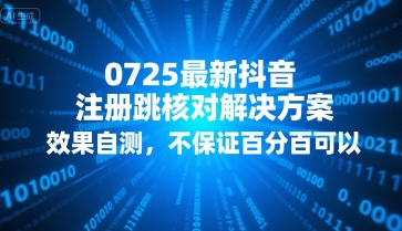 0725最新抖音注册跳核对解决方案，效果自测，不保证百分百可以-网创副业教程