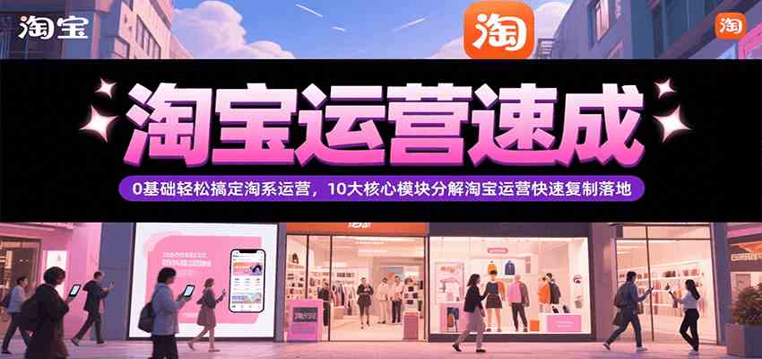 淘宝运营速成，0基础轻松搞定网店运营，10大核心模块分解快速复制落地（更新）-网创副业教程