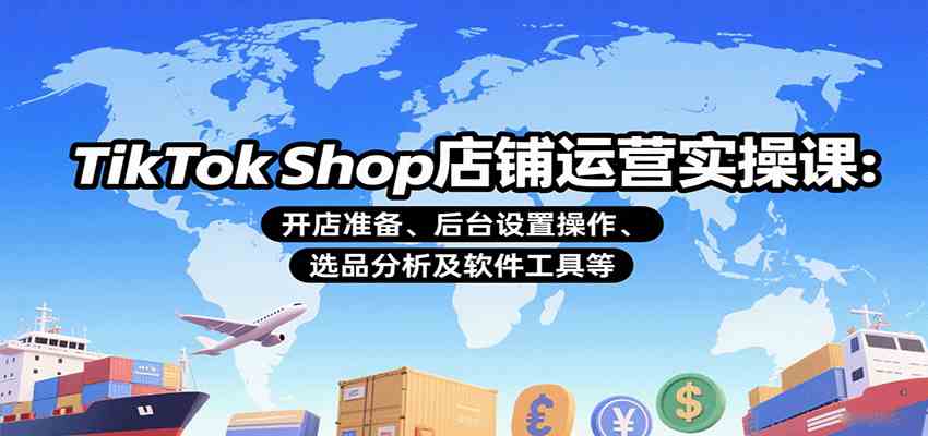 TikTok Shop店铺运营实操课：开店准备、后台设置操作、选品分析及软件工具等-网创副业教程