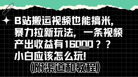 b站掘金计划？搬运视频也能挣拉新的收益，小白应该怎么玩！-网创副业教程