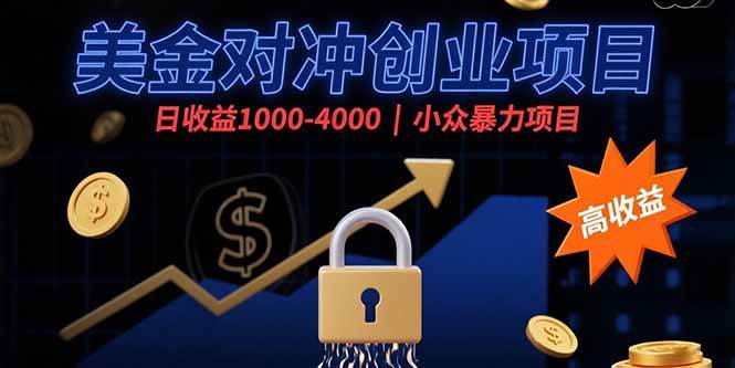 （15642期）美金对冲创业项目，日收益1000-4000，小众暴力项目-网创副业教程