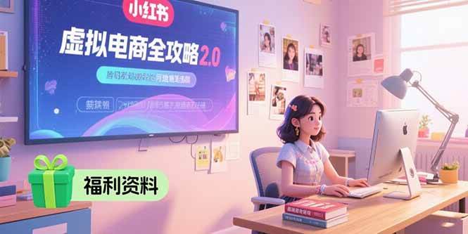 （15387期）虚拟电商全攻略2.0，开店选品实操流程，账号定位、货源发布、笔记发布技巧-网创副业教程