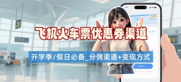 学生党必看！机票火车票优惠券申请渠道 + 项目打法，开学季节日速存-网创副业教程