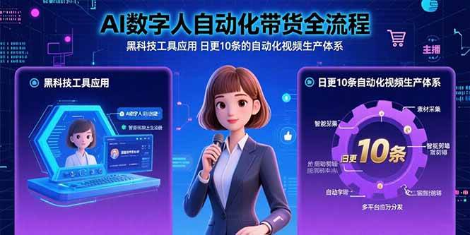 （15699期）AI数字人自动化带货全流程：黑科技工具应用 日更10条的自动化视频生产体系-网创副业教程