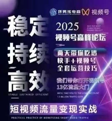 坏男孩电商视频号7月1号线下课,视频号短引、精细化模型打法,三频共振,无人,快手全站精细化运营-网创副业教程