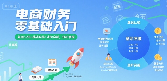 电商财务零基础入门,基础认知+基础实操+进阶突破,轻松掌握-网创副业教程