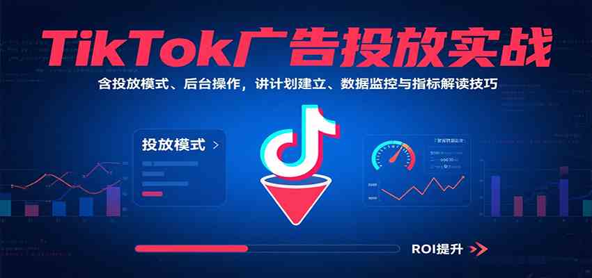 TikTok广告投放实战,含投放模式、后台操作,讲计划建立、数据监控与指标解读技巧-网创副业教程